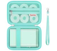 Supmay Étui de voyage rigide pour imprimante thermique Cabaro Mini imprimante, Bluetooth, étui de protection avec poche en maille à fermeture éclair pour rouleaux de papier, câble de charge, vert