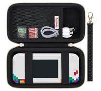 Supmay Étui de voyage rigide pour My Arcade Tetris Pocket Player Pro, jeux de puzzle stratégiques, système de jeu vidéo portable étui de protection avec poche en maille pour piles et câble USB, noir