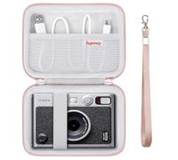 Supmay étui Dur de Transport pour caméra instantanée Fujifilm Instax Mini Evo, étui de Stockage de Voyage d'imprimante Instax Mini avec Poche en Maille Peut Stocker des câbles USB, Film, Or Rose
