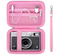 Supmay étui Dur de Transport pour caméra instantanée Fujifilm Instax Mini Evo, étui de Stockage de Voyage d'imprimante Instax Mini avec Poche en Maille Peut Stocker des câbles USB, Film, Rose