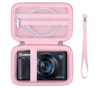 Supmay étui Dur pour Appareil Photo numérique Canon PowerShot SX740 / SX730 / SX720 / SX620 / G7X, Sac de Stockage Protecteur avec Poche maillée à Fermeture éclaire pour Batterie, câble USB, Rose