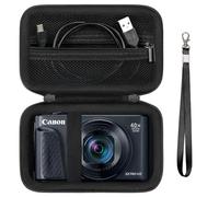 Supmay étui Dur pour Appareil Photo numérique Canon PowerShot SX740 / SX730 / SX720 / SX620 / G7X, Sac de Stockage Protecteur avec Poche maillée à Fermeture éclaire pour Batterie, câble USB, Noir