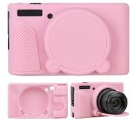 Supmay Étui pour Appareil Photo numérique Canon PowerShot SX740 HS/SX730 HS, Housse de Protection Souple en Silicone avec Cache-Objectif Amovible, étui Souple en Caoutchouc Silicone, Rose