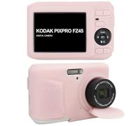 Supmay Étui pour Appareil Photo numérique Kodak PIXPRO Friendly Zoom FZ45 16 Mpx, étui de Protection en Silicone Souple avec Cache-Objectif Amovible, étui pour caméra de vlogging, Gelée Rose