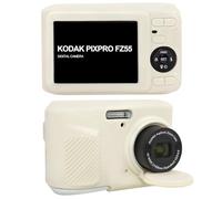 Supmay Étui pour Appareil Photo numérique Kodak PIXPRO Friendly Zoom FZ45 16 Mpx, étui de Protection en Silicone Souple avec Cache-Objectif Amovible, étui pour caméra de vlogging, Blanc