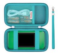 Supmay My Arcade Galaga Pocket Player Étui de voyage rigide avec poche en maille pour batteries et câble USB-C, vert + vert