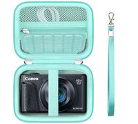 Supmay Sac de Transport Dur pour Canon PowerShot SX740 HS/SX730 HS/SX720 HS/SX620 HS/G7 X Mark III/II Appareil Photo numérique, Sac de Voyage de Stockage avec Poche en Maille pour Batterie, Vert