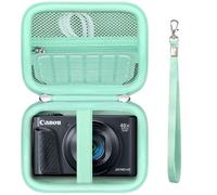 Supmay sac de transport dur pour Canon PowerShot SX740 HS/SX730 HS/SX720 HS/SX620 HS/G7 X Mark III/II appareil photo numérique, sac de voyage de stockage avec poche en maille pour batterie, Vert clair