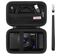 Supmay Sac de Transport pour Sony RX100 VII / RX100 VI / RX100 V / RX100 IV / RX100 III caméra compacte Premium, Sac de Voyage de Stockage avec Poche en Maille pour câble de Charge, Noir