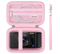 Supmay Sac de Transport pour Sony RX100 VII / RX100 VI / RX100 V / RX100 IV / RX100 III caméra compacte Premium, Sac de Voyage de Stockage avec Poche en Maille pour câble de Charge, Rose