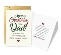 Supoeguk Carte de Noël pour papa, carte de Noël sincère, cadeau de Noël pour père, un papa qui est aimé et apprécié plus qu'il ne sait