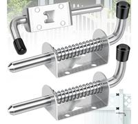 SUpoetry 2 Pièces Verrou Porte Exterieur, Loquet, Verrou Porte, Targette de Porte Exterieur, Verrou Porte de Garag, pour Porte de Garage, Portes de Jardin, Placard(10 X 128mm)(Argent)