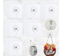 SUpoetry 30 Pièces Accroche Tableau Sans Percer, Vis Adhésives Détachables, Attache Cadre Adhésif Crochets, Crochet Mural Adhesif pour Tableaux, Affiches, Photos, Tableaux Décoratifs (6 x 6 Cm)