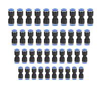 SUpoetry 40 Pièce Raccords Rapides deTube, Connecteur Droit Pneumatique, Tuyau À Air Pneumatique Droit, Pour Raccord de Tuyau 4/6/8/10 mm, Composants Pneumatiques à Connecteur Rapide à Poussoir Direct