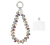 SUpoetry Dragonne en Perles pour Téléphone, Chaîne Courte pour Téléphone Portable, Chaîne Scintillante pour Téléphone, Cordon Universel Amovible Convient pour Tous les Smartphones avec 1 Patch