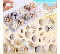 SUpoetry Une Boîte 150-200 Pièces Petits Coquillages, Décoration de Coquillage, Coquillages Colorés Naturels Étoile, 8 Types de Coquillages, Pour Remplissage de Vase d'Aquarium, Travaux Manuels