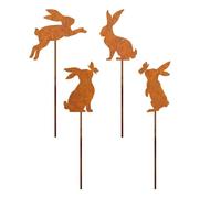 Supoion Décoration de jardin en métal - Animaux rouillés pour décoration extérieure - Accessoire décoratif d'extérieur