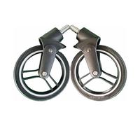 Supoion Ensemble de roues de landau en caoutchouc et métal pour poussette de bébé, accoudoir avant de rechange pour plus cher