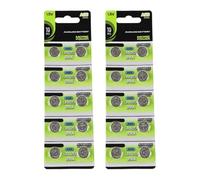 Supoion Lot de 10 piles bouton alcalines 1,55 V pour montres, calculatrices AG7/LR57/AG8/LR55 AG9/LR45