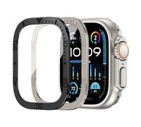 Supore 2 Pièces Protection Écran pour Apple Watch Ultra 2 49mm, Numeric Cadre en Alliage De Titane Avec Verre Trempé 9H, Anti-Rayures, Haute DéFinition, Coque pour Apple Watch Ultra 49mm