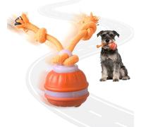 Supore Balle Chien Interactif, Jouets pour Chiens Interactive Intelligent Rechargeable, Jouet Chien avec Corde à Mâcher, Balle Chien Qui Bouge Toute Seule pour Chiens de Petite, Moyens (Orange)