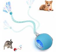 Supore Balle Interactive Chat, Jouets pour Chats Interieur éLectrique avec Queue, Speedy Tail 2.0 Balle Chat Qui Bouge Toute Seule Intelligente, Jouets Roulante Automatique pour Chats et Chiens, Bleu