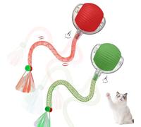 Supore Jouet Chat Interactif,Balle Chat Jeux pour Chat Interieur,Doté d'une Queue Qui Clignote et Bouge Rapidement, il Réveille l'instinct de Chasseur du Chat/Chien (Green+Red)