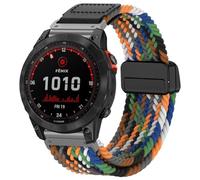 Supore QuickFit Bracelet pour Garmin Fenix 8/Fenix 7/Fenix 6 GPS/Fenix 6 Pro GPS/Fenix 5 Plus, 22mm Tressée Élastique Nylon Bracelets avec Fermoir Magnétique Conçus pour Forerunner 965/955/945