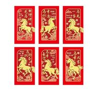 Suporte Para Sacos De Lixo - 6 Pièces 2026 Festival De Printemps Motifs De Cheval - Décorations De Hong Bao Pour La Nouvelle Année - Pour Amoureux Famille Amis Maman Papa