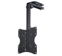 Hama Support TV Plafond Pivotant Réglable en Hauteur Garantie 10 Ans (TV 19" à 46", 117cm 20kg Max, Inclinaison -90°,Pivotable 100°, VESA 200x200 Max, Easy Fix, Chevilles Fischer) Noir