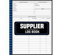 Supplier Log Book: Simplify Inventory Management and Vendor Communication