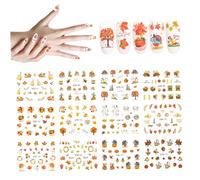 Supplies d'art à ongles, 12 feuilles d'automne 'automne ' Maple feuilles de citrouille de dinde dinde transfert 'art grâces autocollants