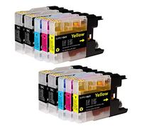 Supply Guy 10 Cartouches d'encre Compatible avec Brother LC-1240 LC-1220 pour DCP-J525W DCP-J725DW DCP-J925DW MFC-J430 Series MFC-J5910DW MFC-J625DW MFC-J6510DW MFC-J6710DW MFC-J6910DW