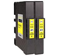 Supply Guy 2 Cartouches d'encre Compatible avec Ricoh GC-41 Y Jaune pour Aficio SG2100n SG3100Series SG3100snw SG3110dn SG3110dnw SG3110n SG3110 Series SG3110 sfnw SG3120Bsf