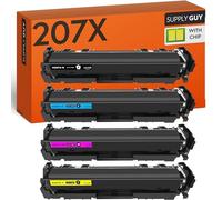Supply Guy 207X 207A Toner (avec Puce) Compatible avec HP Color Laserjet Pro MFP M283FDW MFP M255DW MFP M282NW MFP M255NW Color Laserjet Pro W2210X W2211X W2212X W2213X Multipack 4 Toners