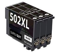 Supply Guy 3 Cartouches d'encre Compatible avec Epson 502XL Noir pour WF2860 WF2860dwf WF2865 WF2865dwf WF2880 WF2880dwf WF2885 WF2885dwf XP5100 XP5105 XP5115 XP5150 XP5155