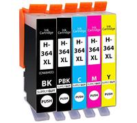 Supply Guy 5 Cartouches d'encre Compatible avec HP 364 XL / N9J74AE pour DeskJet 5445 5460 OfficeJet 7515 PhotoSmart 7510 7520 B8550 C5324 C5370 C5373 C6380 C6383 D5445 B410a B410c et Plus