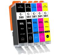 Supply Guy 5 Cartouches d'encre XXL Compatible avec Canon PGI-580 CLI-581 Multipack pour Pixma TR7500 TR7550 TR8500 TR8550 TS6100 TS6150 TS6151 TS6250 TS6251 TS6350 TS6351 TS705 TS9540 TS9541c