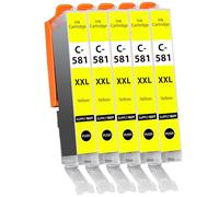 Supply Guy 581XXL Cartouches Jaune compatibles avec Canon CLI-581 XXL pour Pixma TS705 TS705a TS6350 TS6350a TS6351 TS6351a TS6300 TR8550 TS9550 Multipack 5 Cartouches d'encre 581 XXL