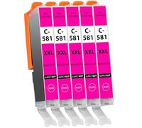 Supply Guy 581XXL Cartouches Magenta compatibles avec Canon CLI-581 XXL pour Pixma TS705 TS705a TS6350 TS6350a TS6351 TS6351a TS6300 TR8550 TS9550 Multipack 5 Cartouches d'encre 581 XXL