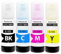 Supply Guy Cartouches d'encre compatibles avec Epson 103 pour EcoTank L1210 L1250 L3110 L3111 L3116 L3150 L3151 L3250 (Multipack 103 de 4x70ml)