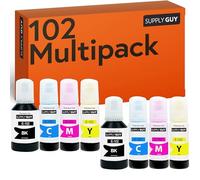 Supply Guy Encre compatibles avec Epson 102 pour EcoTank ET-4850 ET-2850 ET-2856 ET-3850 ET-4856 ET-15000 (8 Bouteilles d'encre de 2x127ml, 6x70ml)
