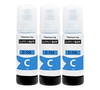 Supply Guy Encre Cyan compatibles avec Epson 104 pour EcoTank ET-4800 ET-2871 ET-2870 ET-2862 ET-2861 ET-2811 (3 Bouteilles d'encre de 3x70ml)