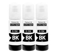 Supply Guy Encre Noir compatibles avec Epson 104 pour EcoTank ET-4800 ET-2871 ET-2870 ET-2862 ET-2861 ET-2811 (3 Bouteilles d'encre de 3x70ml)