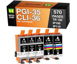 Supply Guy PGI-35 CLI-36 Cartouches Compatible avec Canon PGI35 CLI36 pour Canon Pixma TR150 IP100 IP110-Series MINI-260 MINI-360 Maxify bx110 Multipack 3X PGI 35 Noir 2X CLI 36 Couleur