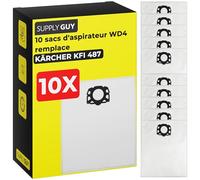 Supply Guy WD4 Sacs compatibles avec Karcher KFI 487 WD4 WD5 WD6 MV6 SE5 SE6 Pièces de rechange 10 sacs de remplacement remplace 2.863-006.0 (10 Set Sacs aspirateur)