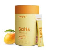 Supply6 Sels | Mélange d'électrolytes | Sans sucre ajouté | Sodium, potassium, magnésium, zinc et fibres | Compatible avec le régime cétogène, végétalien, sans conservateurs (18 portions, mangue)