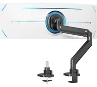 Support 2 Écran PC Moniteur, Lourd Premium Aluminium Bras Articulé Ressort à Gaz pour Double Écrans 17-35"", Hauteur Réglable Inclinaison Pivot et Fixation Bureau, Bras Supporte 15 kg par Bras