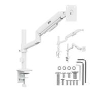 Support 2 Écrans Ergo Office ER-692W 17-32" Vérin à Gaz 1-10kg Blanc Mat