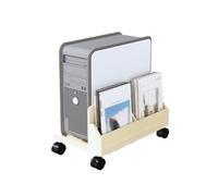 Support 2 en 1 pour processeur et PC de jeu - Chariot roulant mobile avec roulettes pour dessous de bureau - Organiseur et accessoires de bureau - Blanc